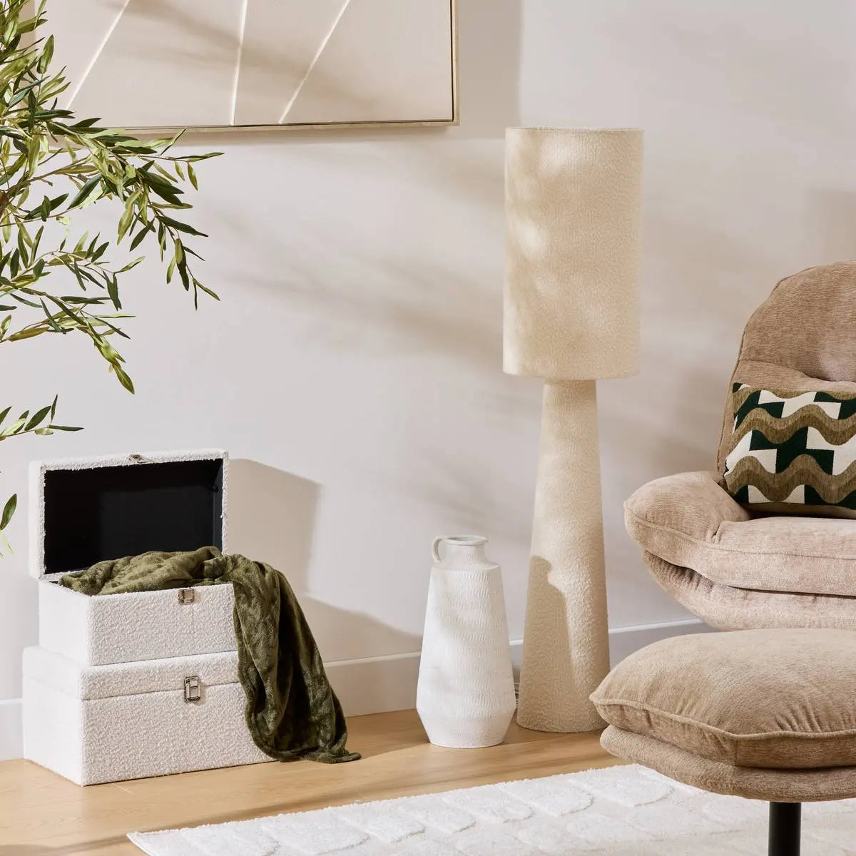 Lampion atmosphere Solal, Textil, Alb, 124 cm