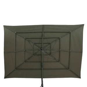 Градински чадър със странична стойка Hesperide Melhia Multi-canopy, Накланящ се, Olefin, Лаврово зелено, 4x3 m