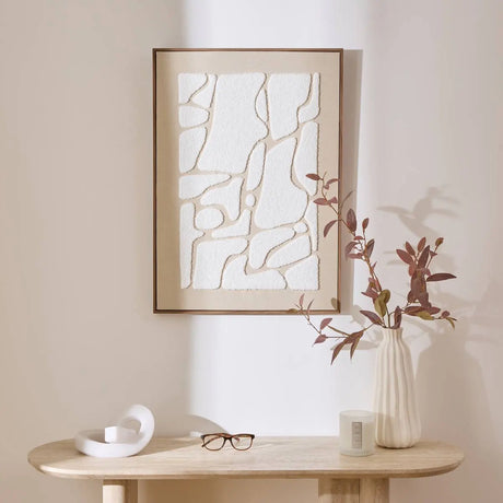 Pictură 3D atmosferă Ziad, Pânză 50x70 cm, Material textil bej