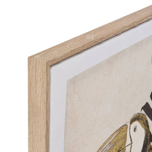 Pictură atmosferă Rafi, Imprimeu pe pânză 50x70 cm, Tucan, Efect de aluminiu