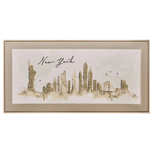 Pictură atmosferă Marlow, Imprimeu pe pânză 116x58 cm, Efect aluminiu