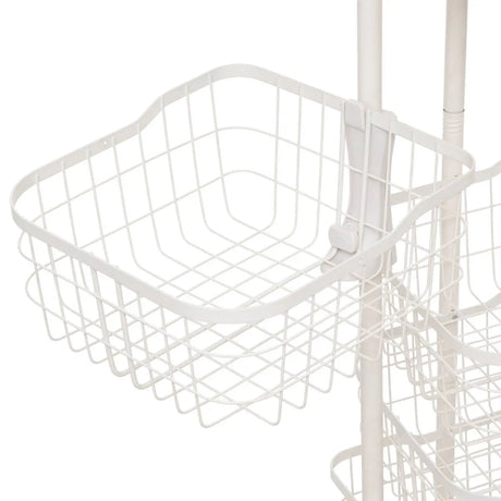 Cărucior de bucătărie 5five Balm, MDF și metal alb, 5 coșuri, 34,5x31x91 cm