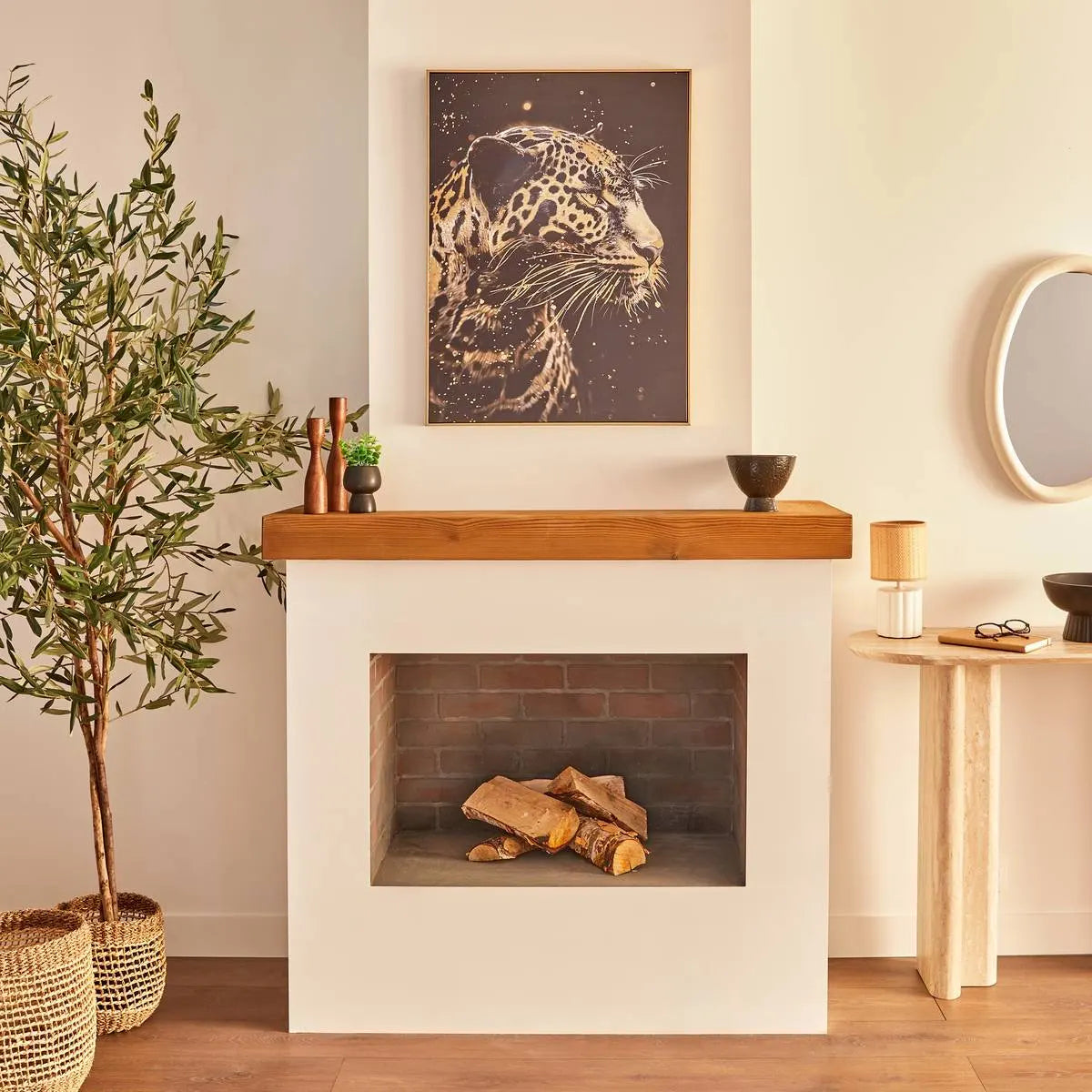 Pictură Atmosphera Lupita, Imprimeu pe pânză 58x78 cm, Leopard, Efect de aluminiu