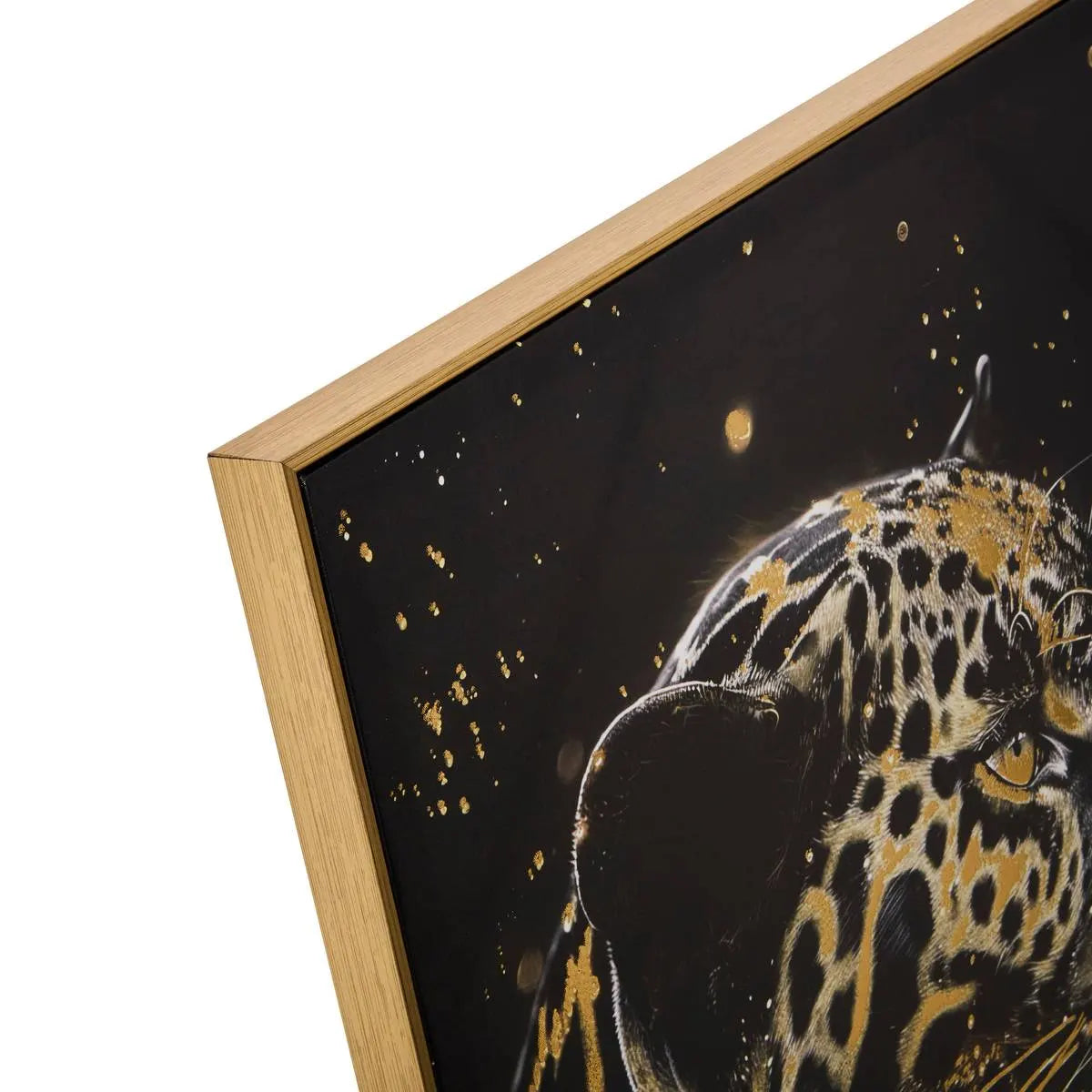 Pictură Atmosphera Lupita, Imprimeu pe pânză 58x78 cm, Leopard, Efect de aluminiu