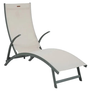 Сгъваем шезлонг Hesperide Samba, Алуминий, Лен/Лаврово зелено