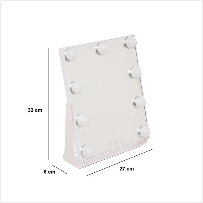 Oglindă de baie 5five Holly, LED, 27x6x32 cm, Alb