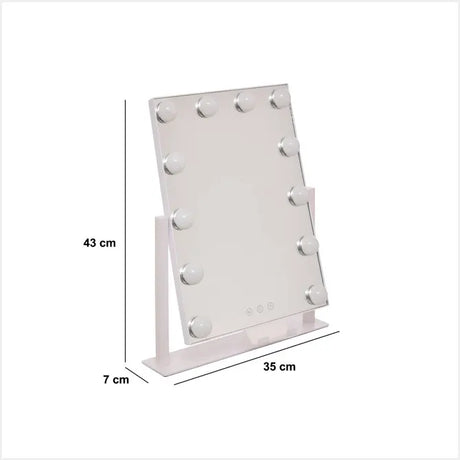 Oglindă de baie 5five Holly, LED, 35x7x43 cm, Alb