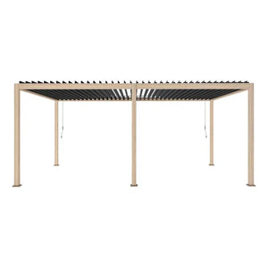 Ръчна пергола Hesperide Evora, Алуминий с дървесен ефект, 6x3 m