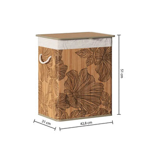 Coș de rufe 5five Blackflora, Bambus, 60 l