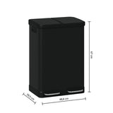 Coș de reciclare 5five Ariane, Metal, 2x30 L