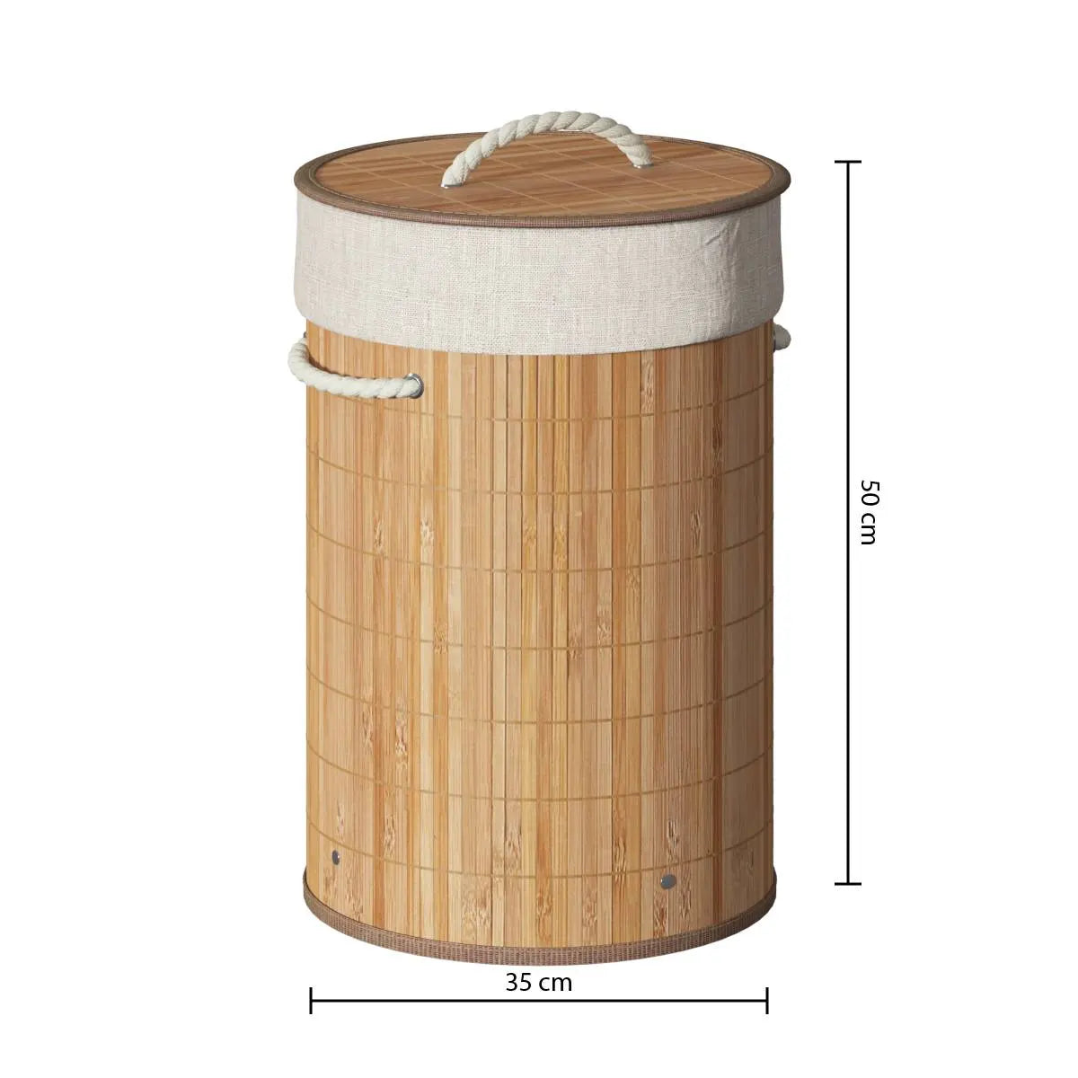 Coș de rufe 5five Bambou, rotund, 48 l