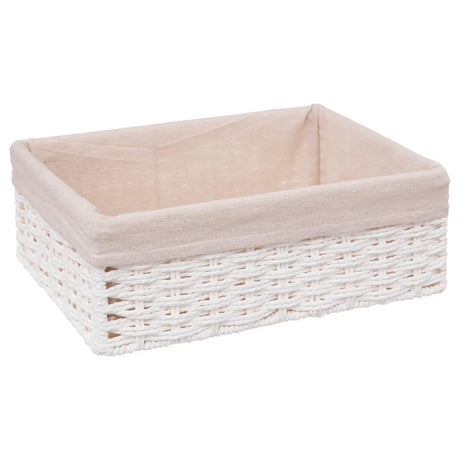 Set de 2 coșuri de depozitare 5five Costa, Hârtie și bumbac, Alb