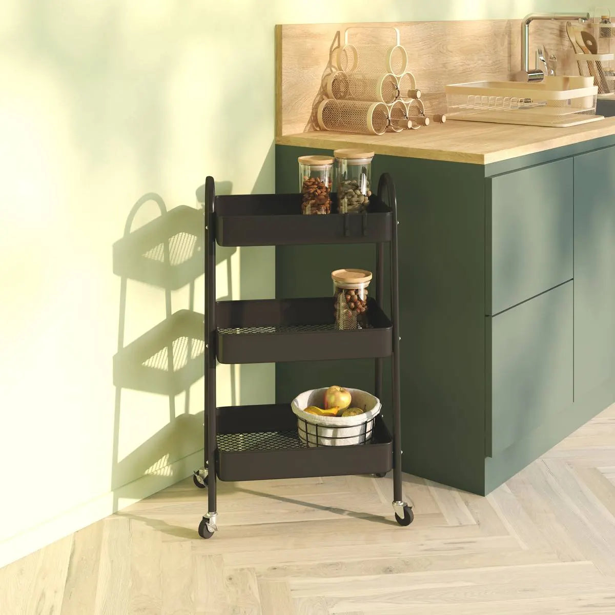 Cărucior de bucătărie 5five, Metal, 3 niveluri, Mic