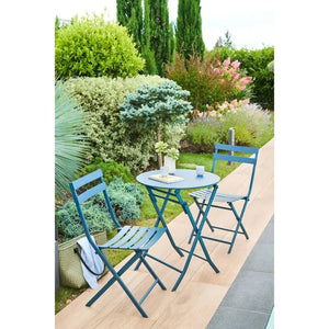 Masă rotundă de grădină Hesperide Greensboro, albastru marin