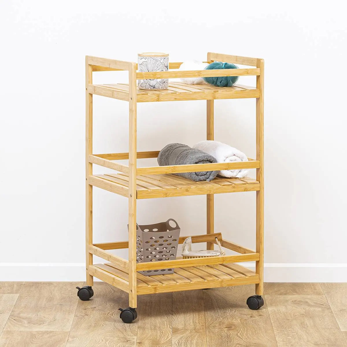 Cărucior de bucătărie 5five Linha, Mediu, Bambus, 3 niveluri