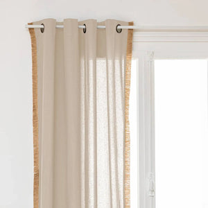 Perdea Atmosphera Botanic Factory, 140x260 cm, Bumbac și iută, Ivory