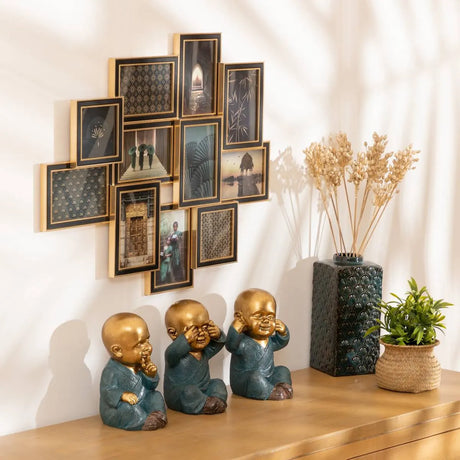 Figură decorativă atmosferă Jiling Wisdom, Rășină, 21 cm, 3 buc