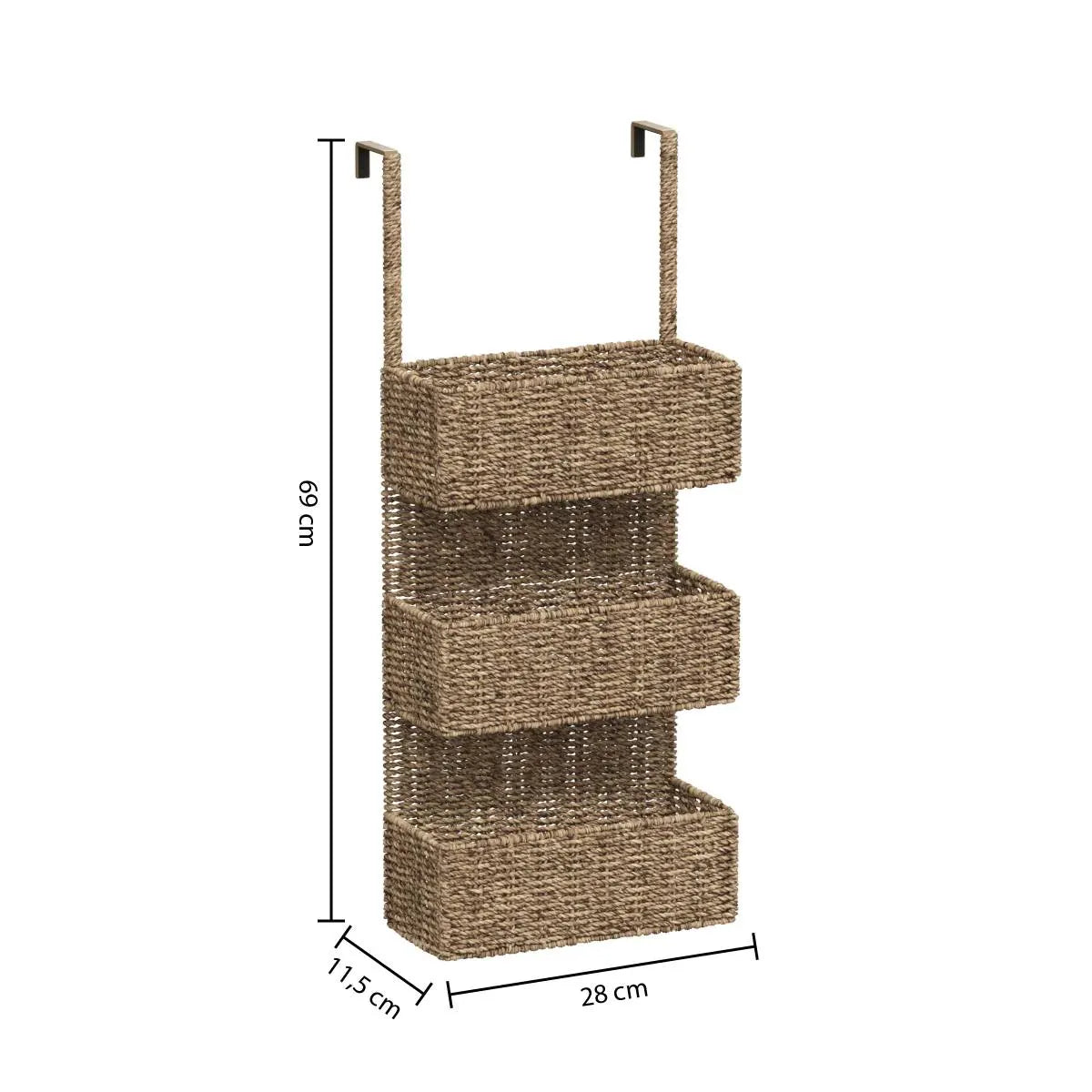 Raft cu 5 uși, ratan, 3 niveluri