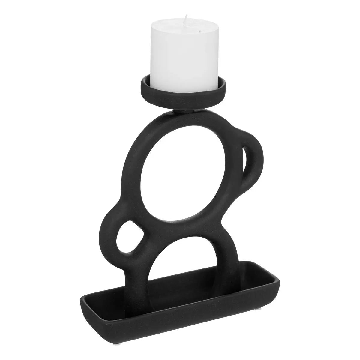 Sfeșnic Atmosphera Sab Olme, Ceramică, Negru, 25 cm