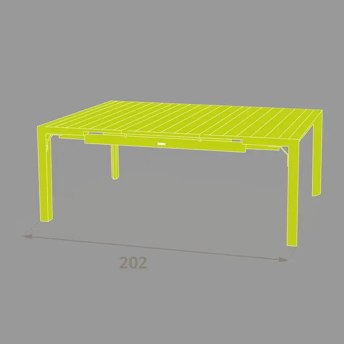 Masă de grădină pătrată Hesperide Evasion, ivory, 10 locuri