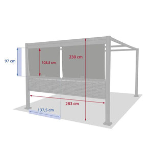 Комплект щори за беседка Hesperide Zalya, Цвят Шисти, 4x3 m