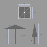 Umbrelă dreaptă înclinabilă Hesperide Soya, 2,5x2,5 m