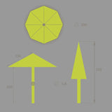 Umbrelă dreaptă înclinabilă Hesperide Loompa, 3 m