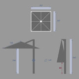 Umbrelă de grădină cu suport lateral Hesperide Manoa, 2,5x2,5 m