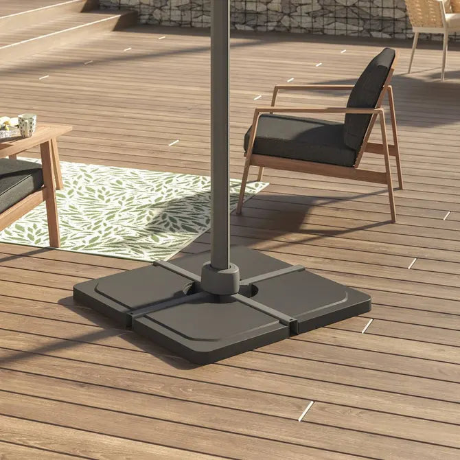 Градински чадър със странична стойка Hesperide Melhia, Накланящ се, Olefin, Антрацит, 4x3 m