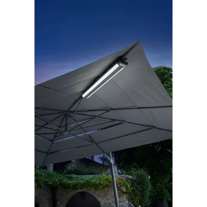 Градински чадър със странична стойка Hesperide Melhia Multi-layer, Накланящ се, Olefin, Антрацит, 4x3 m