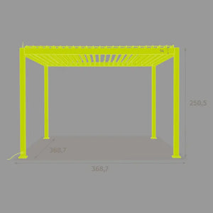 Електрическа беседка Hesperide Evora, Алуминий, Графит, 3.6x3.6 m