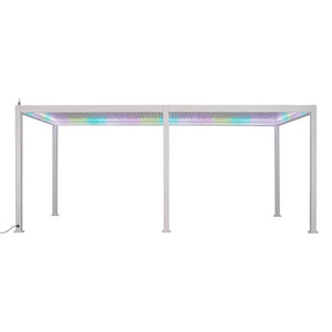 Електрическа пергола Hesperide Evora, Бял алуминий, 6x3.6 m