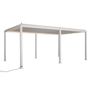 Електрическа пергола Hesperide Evora, Бял алуминий, 6x3.6 m