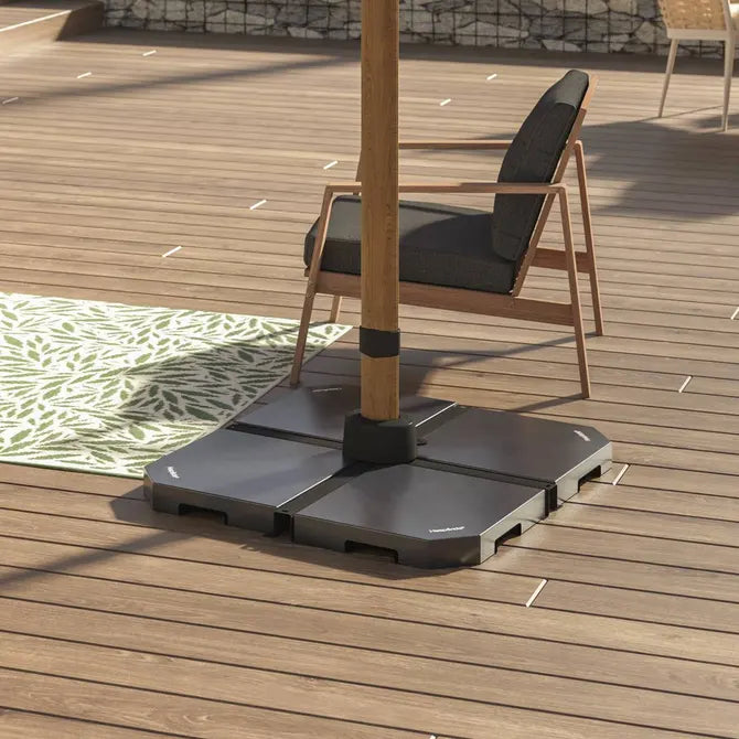 Градински чадър със странична стойка Hesperide Tikeo, Накланящ се, Цвят Платина, 4.2x3 m