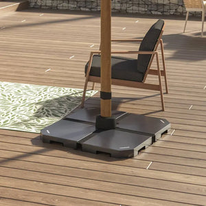 Градински чадър със странична стойка Hesperide Tikeo, Накланящ се, Цвят Платина, 4.2x3 m