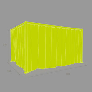 Комплект завеси и релси за беседка Hesperide Zalya, Цвят Шисти, 4x3 m