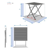 Masă pliabilă de balcon Hesperide Azua, sticlă, 2 locuri