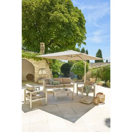 Градински чадър със странична стойка Hesperide Melhia, Накланящ се, Olefin, Глина/Лен, 3x3 m