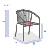 Scaun de grădină pentru masă Hesperide Riu, aluminiu