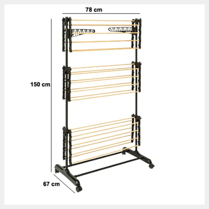 Uscător de rufe 5five cu efect de lemn, efect metalic cu efect de lemn, 25 m
