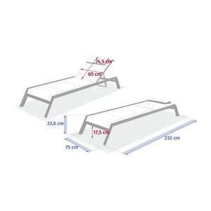 Шезлонг Hesperide Allure, Алуминий, Лен/Глина