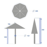 Umbrelă dreaptă înclinabilă Hesperide Loompa, 3 m