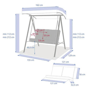 Двуместна люлка Hesperide Baroe, Дървесен ефект, Цвят Лен