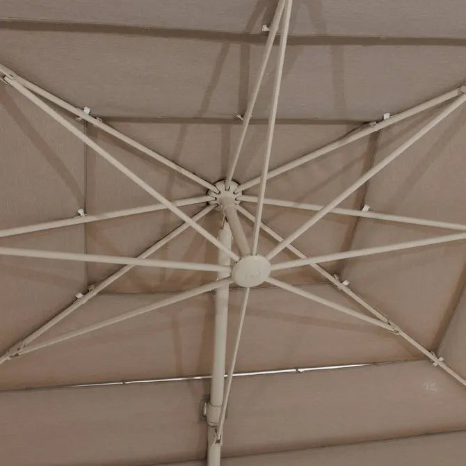 Градински чадър със странична стойка Hesperide Melhia Multi-canvas, Накланящ се, Olefin, Лен, 4x3 m