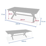 Masă de grădină extensibilă Hesperide Axiome, aluminiu, 12 locuri