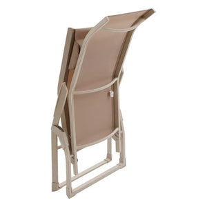 Сгъваем шезлонг Hesperide Decima, Алуминий, Глина/Лен