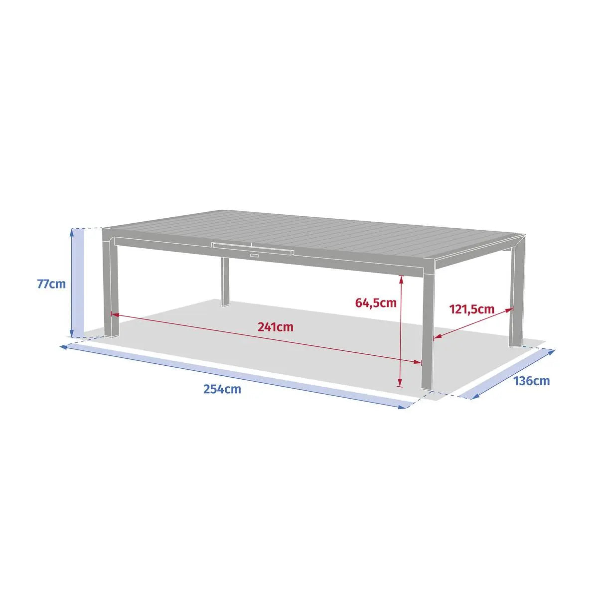 Masă de grădină Hesperide Evasion, fildeș, 14 locuri