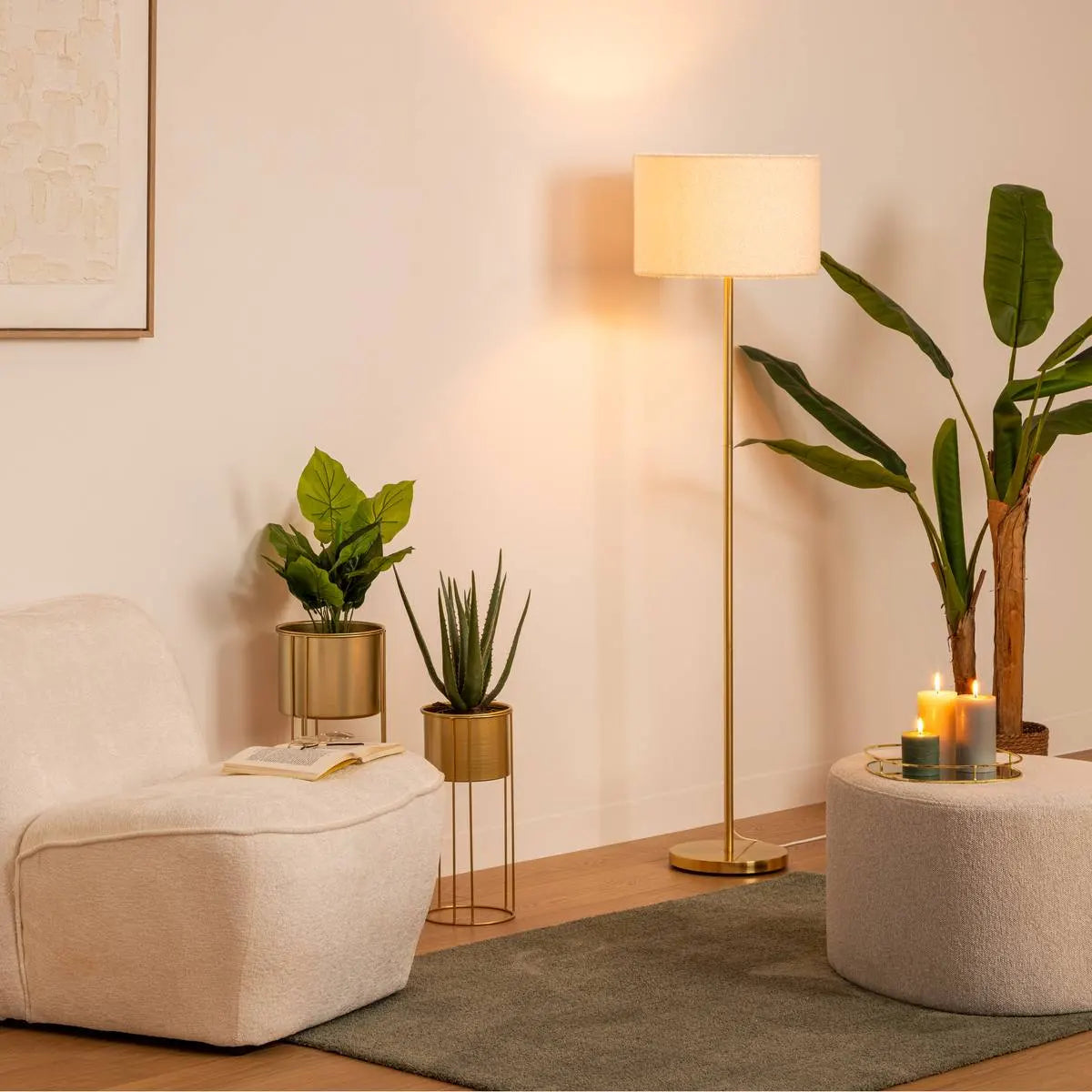 Lampă Atmosphere Tina, Textil, Alb, 150 cm