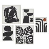 Set de 5 tablouri înrămate atmosphera Cynthia, imprimeu abstract