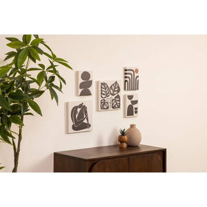 Pictură înrămată Atmosphera Cynthia, Imprimeu abstract, Set de 5